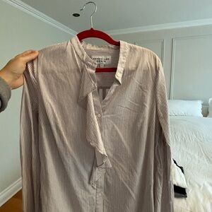Derek Lam Denim Red and White Striped Shirt
